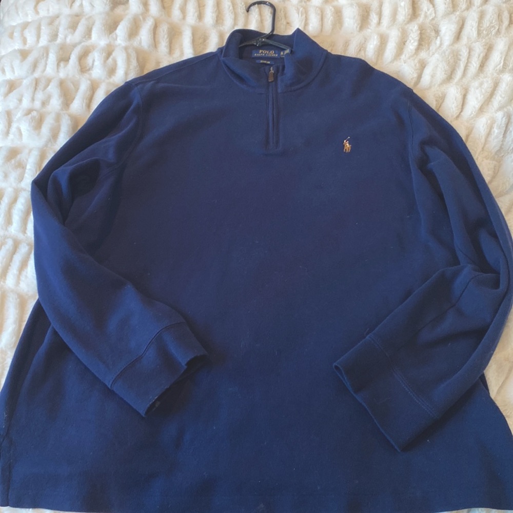 Polo Ralph Lauren 3/4 zip up  pullover navy blue men’s  XL perfect condition